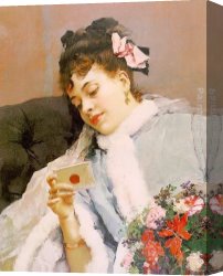 Raimundo Canvas Paintings - The Love Letter by Raimundo de Madrazo y Garreta