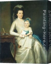 Ralph Canvas Paintings - Lady Williams and Child by Ralph Earl