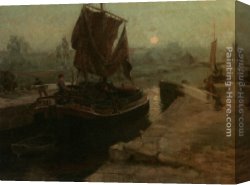 Ralph Canvas Paintings - Through the Lock by Ralph Hedley