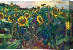 Wave Canvas Paintings - SUNSET, SILENCE, WAVE by Ramon Vilanova