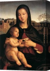 Madonna Canvas Paintings - Madonna and Child with Book by Raphael