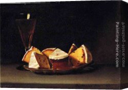 Wine Canvas Paintings - Cake and Wine by Raphaelle Peale