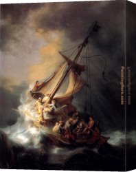 Peace in The Midst of The Storm Canvas Paintings - Christ In The Storm by Rembrandt