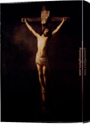 Baptism of Christ Canvas Paintings - Christ On The Cross by Rembrandt