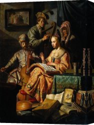 Allegory of May Triumph of Apollo Canvas Paintings - Musical Allegory by Rembrandt