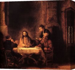 Picture of The Last Supper II Canvas Paintings - Supper at Emmaus by Rembrandt