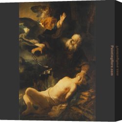 Sacrifice Canvas Paintings - The Sacrifice of Abraham by Rembrandt