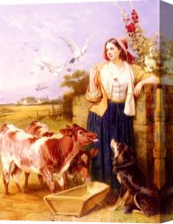 Richards Canvas Paintings - Good Friends by Richard Ansdell