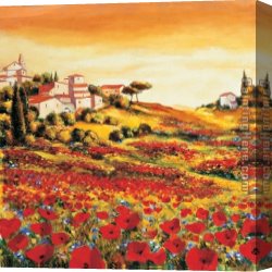 Poppies 1886 Canvas Paintings - Valley of Poppies by Richard Leblanc