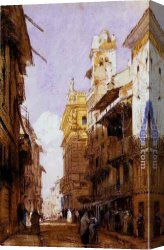 Prince Canvas Paintings - The Corsa Saint' Anastasia, Verona, with the Palace of Prince Maffet by Richard Parkes Bonington