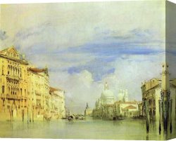 Richards Canvas Paintings - Venice. The Grand Canal. by Richard Parkes Bonington