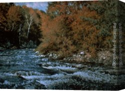 Burst Shoot Unfold Canvas Paintings - Burst of Autumn by Richard Wheeler Whitney
