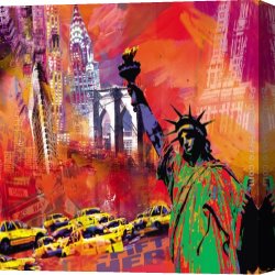Building Canvas Paintings - New York by Robert Holzach