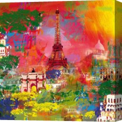 Building Canvas Paintings - Paris by Robert Holzach