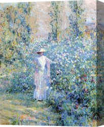 Golding Constable's Flower Garden Canvas Paintings - In the Flower Garden by Robert Reid