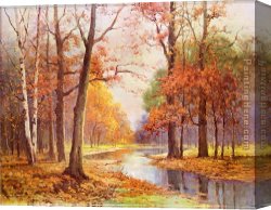 Autumn Canvas Paintings - Autumn Glade by Robert Wood