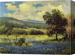 A Hunter at Rest in The Woods Canvas Paintings - Fields of Blue by Robert Wood