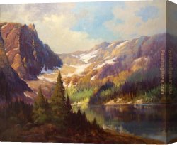 Lake Arrowhead Canvas Paintings - Payne Lake, California by Robert Wood