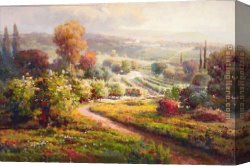 View of The Ponte Vecchio, Florence Canvas Paintings - Valley View II by Roberto Lombardi