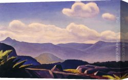 Landscape with Stream And Mountains Canvas Paintings - Mountain Landscape by Rockwell Kent