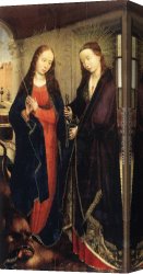 St Sebastian Tended by St Irene Canvas Paintings - Sts Margaret and Apollonia by Rogier van der Weyden
