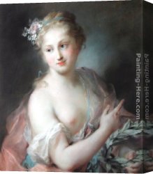 Nymph And Triton Canvas Paintings - Nymph from Apollo's Retinue by Rosalba Carriera