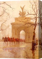 A Corner of The Apartment Canvas Paintings - Hyde Park Corner, With Household Cavalry by Rose Barton