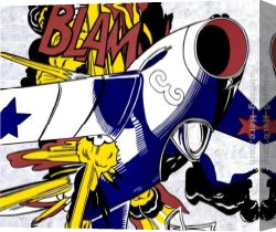 Girl with Hair Ribbon Roy Lichtenstein Canvas Paintings - Blam by Roy Lichtenstein