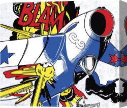 Girl with Hair Ribbon Roy Lichtenstein Canvas Paintings - Blam bright by Roy Lichtenstein