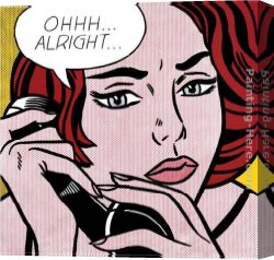 Girl with Hair Ribbon Roy Lichtenstein Canvas Paintings - Ohhh...Alright. by Roy Lichtenstein