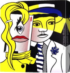Girl with Hair Ribbon Roy Lichtenstein Canvas Paintings - Stepping Out by Roy Lichtenstein