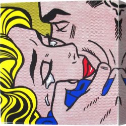The Kiss Canvas Paintings - The Kiss V by Roy Lichtenstein