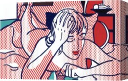 Girl with Hair Ribbon Roy Lichtenstein Canvas Paintings - Thinking Nude, State I by Roy Lichtenstein