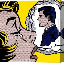 Girl with Hair Ribbon Roy Lichtenstein Canvas Paintings - Thinking of Him by Roy Lichtenstein