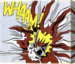 Girl with Hair Ribbon Roy Lichtenstein Canvas Paintings - Whaam! II by Roy Lichtenstein