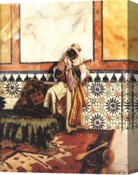 North Canvas Paintings - Gnaoua in a North African Interior by Rudolf Ernst