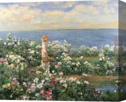 Island Canvas Paintings - Island Garden by Sally Swatland