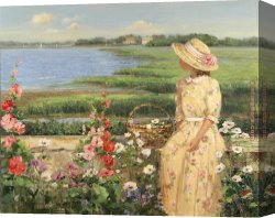 Island Hole at Sawgrass Canvas Paintings - Long Island Sound by Sally Swatland