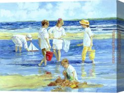 Island Canvas Paintings - Summer on Long Island by Sally Swatland