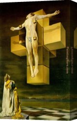 Salvador Dali Canvas Paintings - Cruxifixion (Hypercubic Body) by Salvador Dali