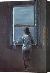 Figure Canvas Paintings - Figure at a Window by Salvador Dali