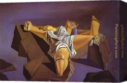 Figure Canvas Paintings - Figure on the Rocks by Salvador Dali