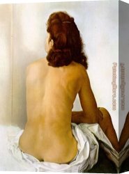 Mirror Canvas Paintings - Gala Nude From Behind Looking in an Invisible Mirror by Salvador Dali