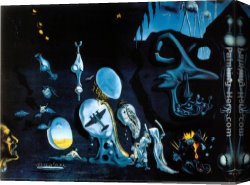 Idylle Canvas Paintings - Idylle Atomique by Salvador Dali