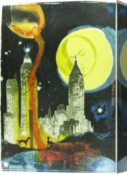 Beach Skyline Canvas Paintings - Manhattan Skyline by Salvador Dali