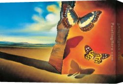 Evening Landscape at East Bergholt Canvas Paintings - Paysage aux papillons (Landscape with Butterflies) by Salvador Dali