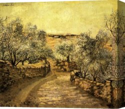 View of The Ponte Vecchio, Florence Canvas Paintings - The Lane to Port Lligat with View of Cap Creus by Salvador Dali