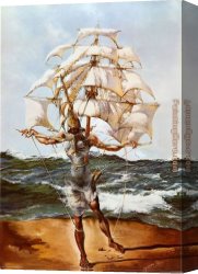 Salvador Dali Canvas Paintings - The Ship by Salvador Dali