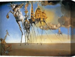 Salvador Dali Canvas Paintings - The Temptation of St. Anthony by Salvador Dali