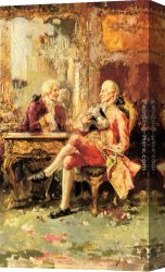 Conversation Canvas Paintings - An Engaging Conversation by Salvador Sanchez Barbudo